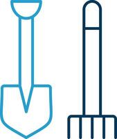 Pitchfork Line Blue Two Color Icon vector