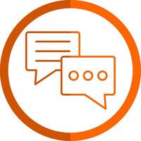 Conversation Line Orange Circle Icon vector