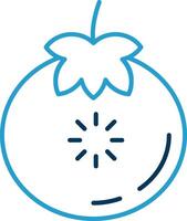 Tomato Line Blue Two Color Icon vector