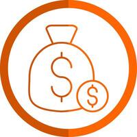 Investment Line Orange Circle Icon vector
