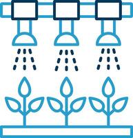 Irrigation System Line Blue Two Color Icon vector