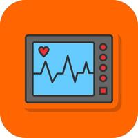 ECG Machine Filled Orange background Icon vector