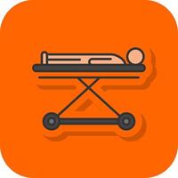 Stretcher Filled Orange background Icon vector