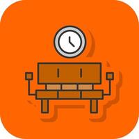 Waiting Room Filled Orange background Icon vector