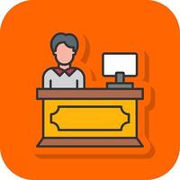 Reception Filled Orange background Icon vector