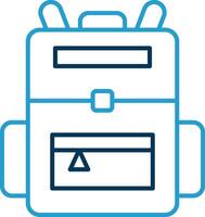 Backpack Line Blue Two Color Icon vector