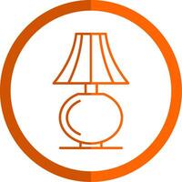 Table Lamp Line Orange Circle Icon vector