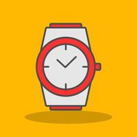 elegante reloj lleno sombra icono vector