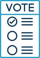 Number of vote Line Blue Two Color Icon vector