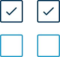 Check Box Line Blue Two Color Icon vector