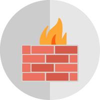 Firewall Flat Scale Icon vector