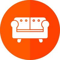 Sofa Glyph Red Circle Icon vector