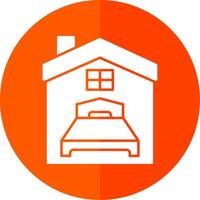 Bedroom Glyph Red Circle Icon vector