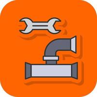 Plumbing Filled Orange background Icon vector