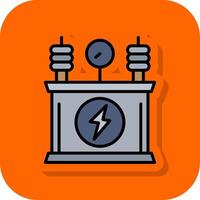 Power Transformer Filled Orange background Icon vector