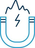Electromagnetic Line Blue Two Color Icon vector