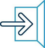 Sign In Line Blue Two Color Icon vector
