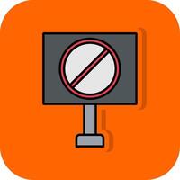 Forbidden Sign Filled Orange background Icon vector