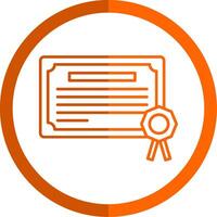Certificate Line Orange Circle Icon vector
