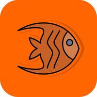 Angelfish Filled Orange background Icon vector