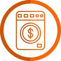 Money Laundering Line Orange Circle Icon vector