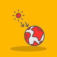 Solar Radiation Filled Shadow Icon vector