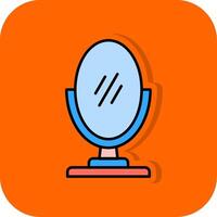 Mirror Filled Orange background Icon vector