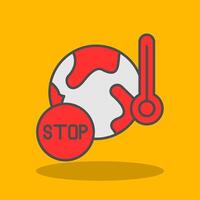 Stop Global Warming Filled Shadow Icon vector