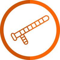 Baton Line Orange Circle Icon vector