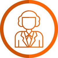 Judge Line Orange Circle Icon vector