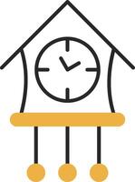 Cuckoo Clock Skined Filled Icon vector