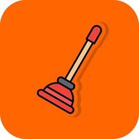 Plunger Filled Orange background Icon vector