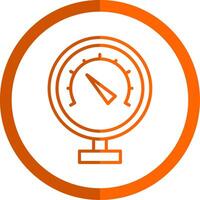 Pressure Meter Line Orange Circle Icon vector