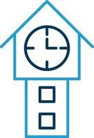 Tower Watch Line Blue Two Color Icon vector