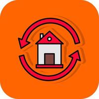 Change Filled Orange background Icon vector