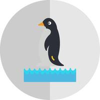 pingüino plano escala icono vector