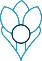 Crocus Line Blue Two Color Icon vector