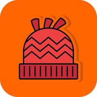 Winter Hat Filled Orange background Icon vector