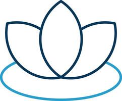 Lotus Line Blue Two Color Icon vector