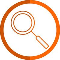 Magnifying Glass Line Orange Circle Icon vector