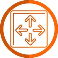 Maximize Line Orange Circle Icon vector