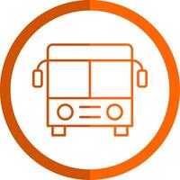 autobús línea naranja circulo icono vector