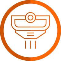 fumar detector línea naranja circulo icono vector