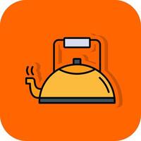Kettle Filled Orange background Icon vector