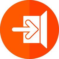 Sign In Glyph Red Circle Icon vector