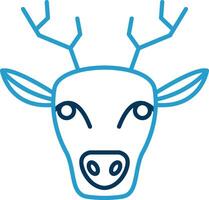 Deer Line Blue Two Color Icon vector