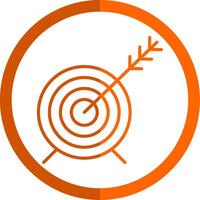 Target Line Orange Circle Icon vector