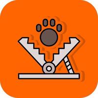 Bear Trap Filled Orange background Icon vector