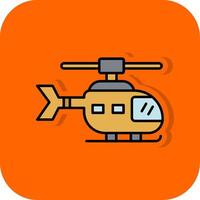 Helicopter Filled Orange background Icon vector