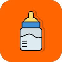 Baby Bottle Filled Orange background Icon vector